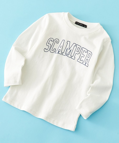 SHISKY（シスキー）の「SHISKY / シスキー 柄込み フロント/バックプリント/ラグランスリーブ カットソー 長袖 キッズ（Tシャツ/カットソー・キッズ・ダークグリーン系1/ダークグリーン/ネイビー/杢グレー/ネイビー系1/ダークグリーン系/ベージュ/サックスブルー/グレー系1/チャコール/グレー系/ホワイト系/ブラック/サックスブルー系/ネイビー系/オフホワイト・150/120/110/160/130/140）」の3枚目の写真