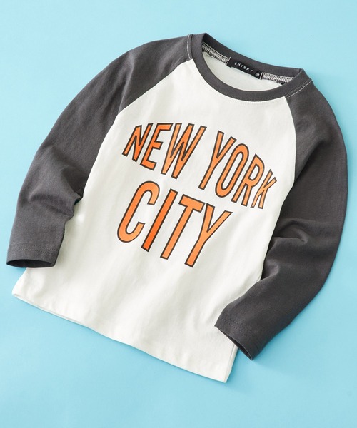 SHISKY（シスキー）の「SHISKY / シスキー 柄込み フロント/バックプリント/ラグランスリーブ カットソー 長袖 キッズ（Tシャツ/カットソー・キッズ・ダークグリーン系1/ダークグリーン/ネイビー/杢グレー/ネイビー系1/ダークグリーン系/ベージュ/サックスブルー/グレー系1/チャコール/グレー系/ホワイト系/ブラック/サックスブルー系/ネイビー系/オフホワイト・150/120/110/160/130/140）」の7枚目の写真