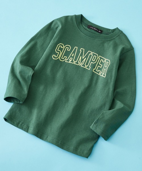 SHISKY（シスキー）の「SHISKY / シスキー 柄込み フロント/バックプリント/ラグランスリーブ カットソー 長袖 キッズ（Tシャツ/カットソー・キッズ・ダークグリーン系1/ダークグリーン/ネイビー/杢グレー/ネイビー系1/ダークグリーン系/ベージュ/サックスブルー/グレー系1/チャコール/グレー系/ホワイト系/ブラック/サックスブルー系/ネイビー系/オフホワイト・150/120/110/160/130/140）」の11枚目の写真