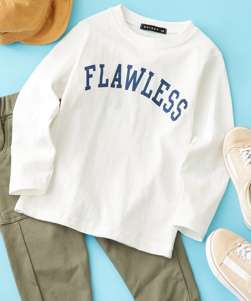 SHISKY（シスキー）の「SHISKY / シスキー 柄込み フロント/バックプリント/ラグランスリーブ カットソー 長袖 キッズ（Tシャツ/カットソー・キッズ・ダークグリーン系1/ダークグリーン/ネイビー/杢グレー/ネイビー系1/ダークグリーン系/ベージュ/サックスブルー/グレー系1/チャコール/グレー系/ホワイト系/ブラック/サックスブルー系/ネイビー系/オフホワイト・150/120/110/160/130/140）」の2枚目の写真