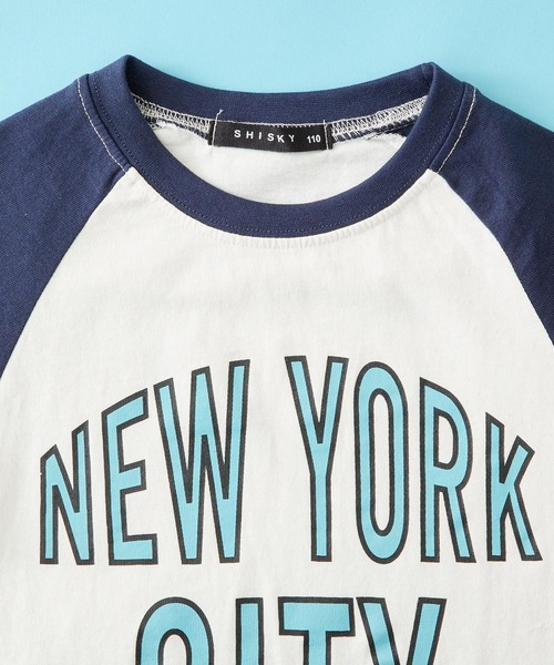 SHISKY（シスキー）の「SHISKY / シスキー 柄込み フロント/バックプリント/ラグランスリーブ カットソー 長袖 キッズ（Tシャツ/カットソー・キッズ・ダークグリーン系1/ダークグリーン/ネイビー/杢グレー/ネイビー系1/ダークグリーン系/ベージュ/サックスブルー/グレー系1/チャコール/グレー系/ホワイト系/ブラック/サックスブルー系/ネイビー系/オフホワイト・150/120/110/160/130/140）」の19枚目の写真