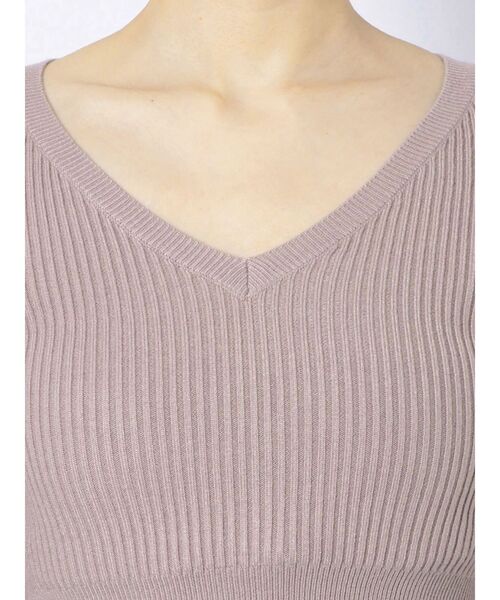 GYDA（ジェイダ）の「VネックミニケーブルKT TOPS（ニット/セーター・レディース・ピンク/ブラック・FREE）」の20枚目の写真