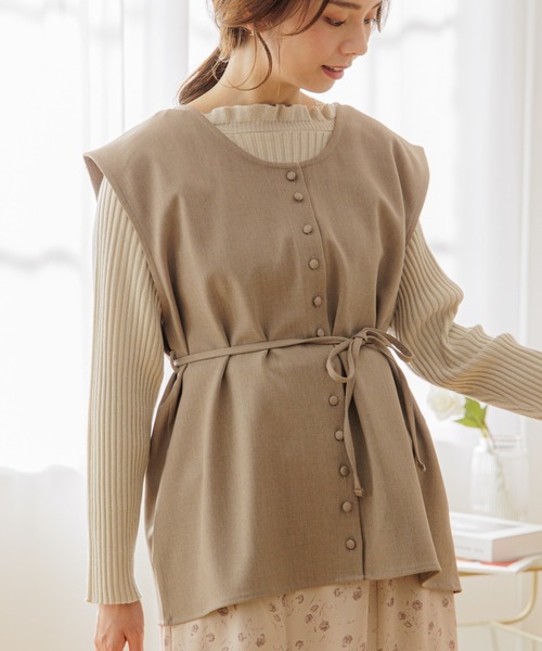 flower（フラワー）の「クラシックベスト（ベスト・レディース・アイボリー/ベージュ・FREE）」の2枚目の写真