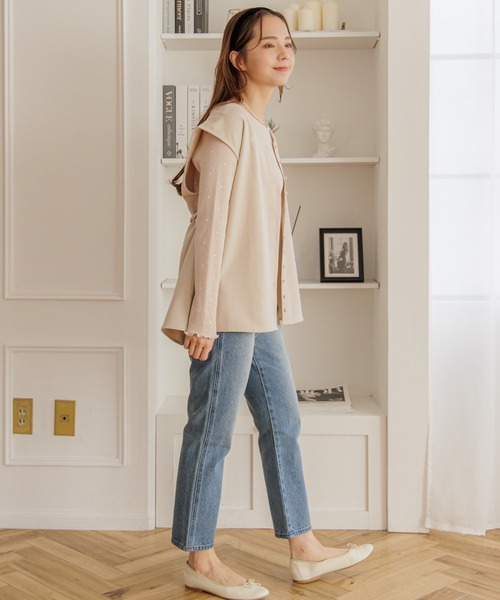 flower（フラワー）の「クラシックベスト（ベスト・レディース・アイボリー/ベージュ・FREE）」の7枚目の写真