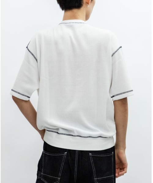 En serio TOKYO(エンソリオトーキョー)の「TCワッフル アウトステッチ リブTEE(Tシャツ/カットソー・メンズ・ブラック/オフホワイト・M/L)」の11枚目の写真