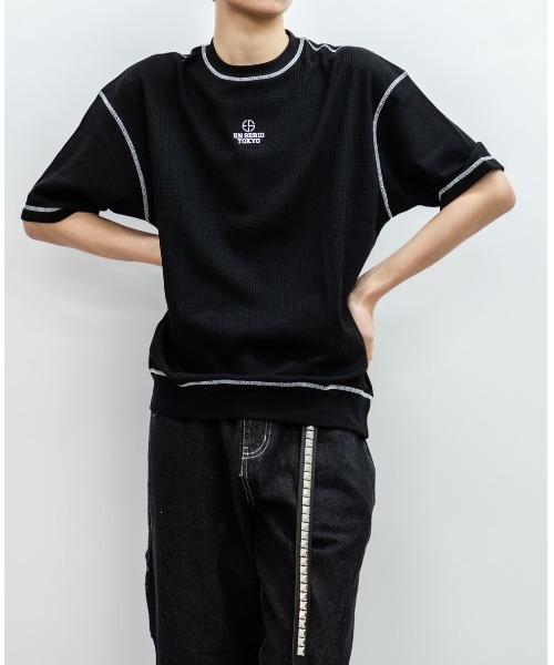 En serio TOKYO(エンソリオトーキョー)の「TCワッフル アウトステッチ リブTEE(Tシャツ/カットソー・メンズ・ブラック/オフホワイト・M/L)」の12枚目の写真