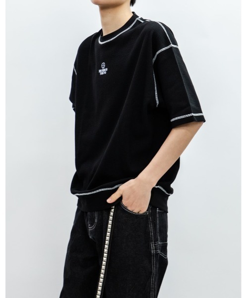En serio TOKYO(エンソリオトーキョー)の「TCワッフル アウトステッチ リブTEE(Tシャツ/カットソー・メンズ・ブラック/オフホワイト・M/L)」の14枚目の写真