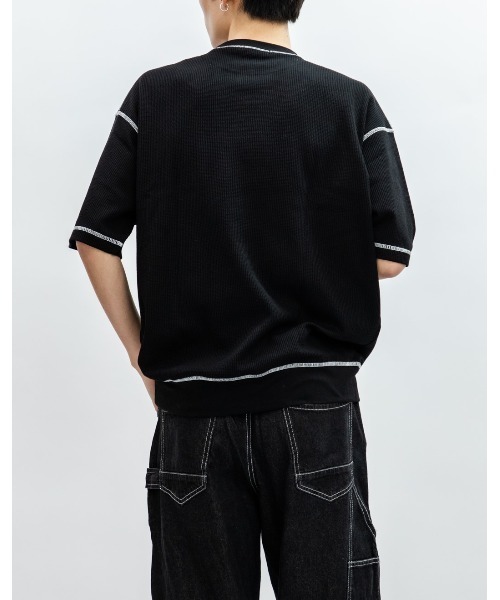 En serio TOKYO(エンソリオトーキョー)の「TCワッフル アウトステッチ リブTEE(Tシャツ/カットソー・メンズ・ブラック/オフホワイト・M/L)」の16枚目の写真