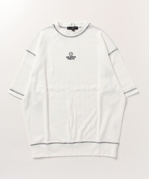 En serio TOKYO(エンソリオトーキョー)の「TCワッフル アウトステッチ リブTEE(Tシャツ/カットソー・メンズ・ブラック/オフホワイト・M/L)」の17枚目の写真