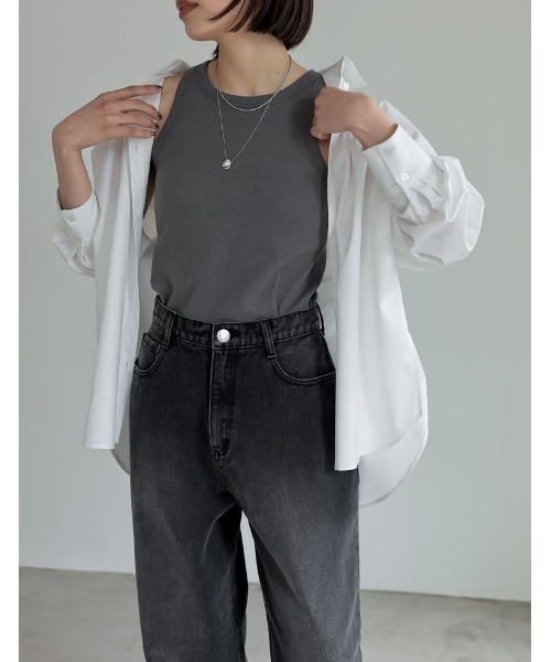 Re:EDIT（リエディ）の「[神山まりあさん着用]カップ付きアメスリタンクトップ（タンクトップ・レディース・ベージュ/オフホワイト/モカ/ブラック/チャコールグレー・LARGE/MEDIUM）」の12枚目の写真