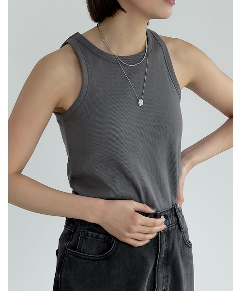 Re:EDIT（リエディ）の「[神山まりあさん着用]カップ付きアメスリタンクトップ（タンクトップ・レディース・ベージュ/オフホワイト/モカ/ブラック/チャコールグレー・LARGE/MEDIUM）」の14枚目の写真