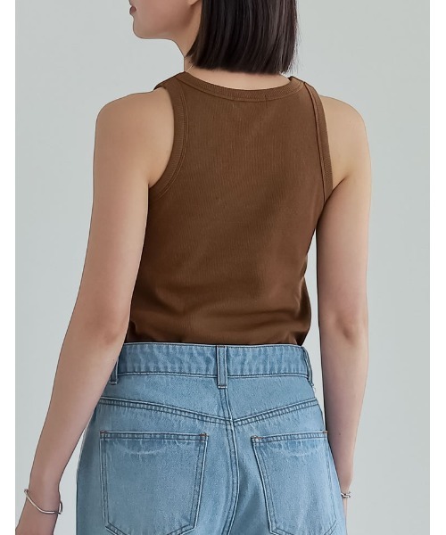 Re:EDIT（リエディ）の「[神山まりあさん着用]カップ付きアメスリタンクトップ（タンクトップ・レディース・ベージュ/オフホワイト/モカ/ブラック/チャコールグレー・LARGE/MEDIUM）」の17枚目の写真