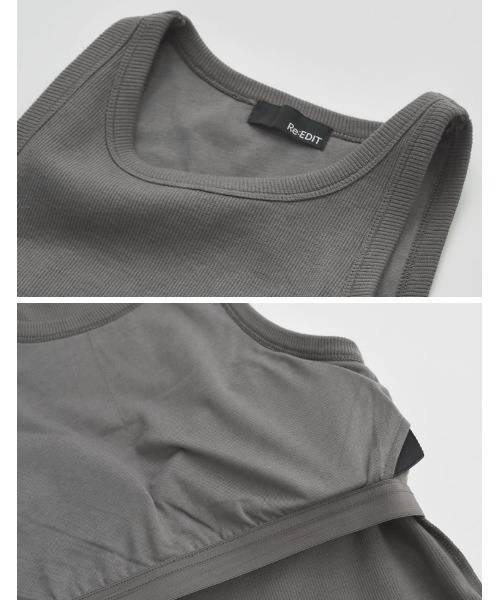 Re:EDIT（リエディ）の「[神山まりあさん着用]カップ付きアメスリタンクトップ（タンクトップ・レディース・ベージュ/オフホワイト/モカ/ブラック/チャコールグレー・LARGE/MEDIUM）」の20枚目の写真