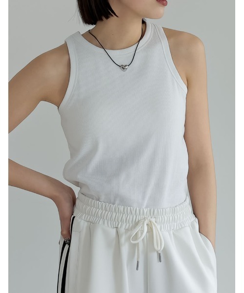 Re:EDIT（リエディ）の「[神山まりあさん着用]カップ付きアメスリタンクトップ（タンクトップ・レディース・ベージュ/オフホワイト/モカ/ブラック/チャコールグレー・LARGE/MEDIUM）」の6枚目の写真