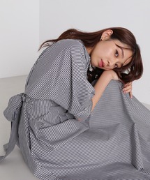 NATURAL BEAUTY BASIC | ◇【新色：ブラックストライプ予約スタート】ドルマンスキッパーシャツワンピース(ワンピース)