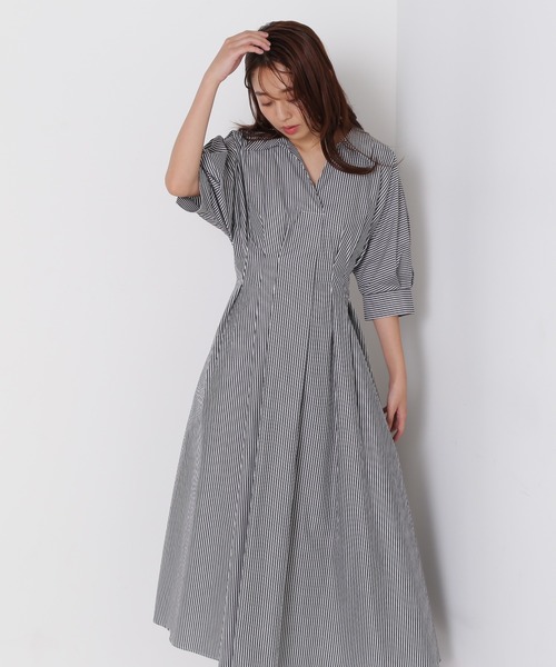 NATURAL BEAUTY BASIC（ナチュラルビューティーベーシック）の「◇ドルマンスキッパーシャツワンピース（ワンピース・レディース・ベージュ/グレイッシュベージュ/ブルー系その他/ブラック系その他・MEDIUM/SMALL）」の14枚目の写真