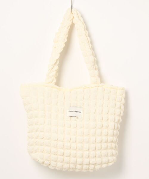 STYLEBLOCK(スタイルブロック)の「ポップコーンワッフルトートバッグ(トートバッグ・レディース・ホワイト/ブラック/ブルー/イエロー/ピンク・FREE)」の14枚目の写真