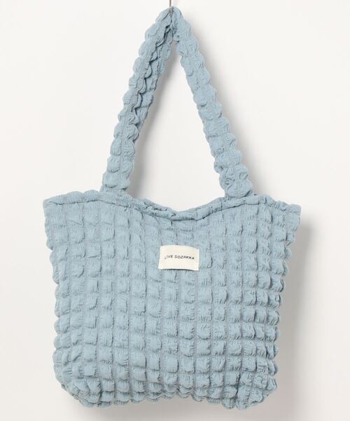 STYLEBLOCK(スタイルブロック)の「ポップコーンワッフルトートバッグ(トートバッグ・レディース・ホワイト/ブラック/ブルー/イエロー/ピンク・FREE)」の16枚目の写真