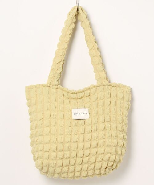 STYLEBLOCK(スタイルブロック)の「ポップコーンワッフルトートバッグ(トートバッグ・レディース・ホワイト/ブラック/ブルー/イエロー/ピンク・FREE)」の17枚目の写真