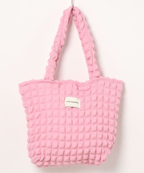 STYLEBLOCK(スタイルブロック)の「ポップコーンワッフルトートバッグ(トートバッグ・レディース・ホワイト/ブラック/ブルー/イエロー/ピンク・FREE)」の18枚目の写真