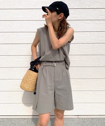 Q | ノースリ＋ハーフパンツセット(セットアップ)