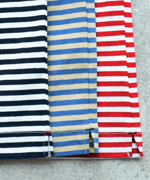 PAR ICI（パーリッシィ）の「ボーダー配色バインダー 5分袖BIG Tシャツ（Tシャツ/カットソー・レディース・ネイビー/オレンジ/ブルー/オレンジ系その他/ダークグリーン/グリーン/レッド・FREE）」の19枚目の写真