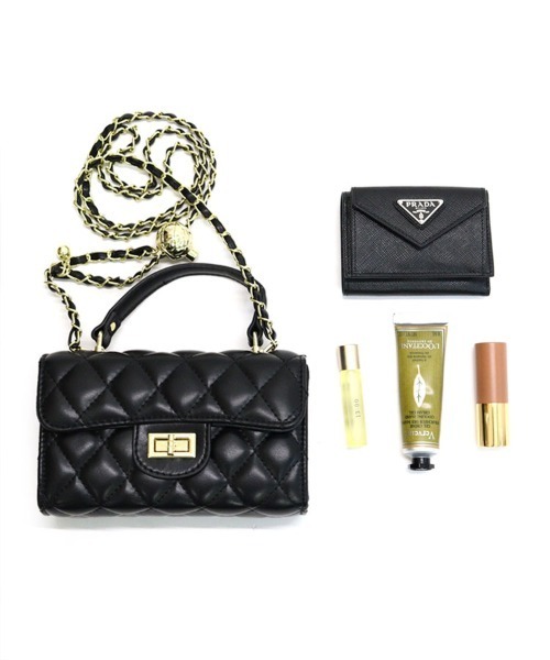 DONOBAN（ドノバン）の「キルティングチェーンショルダーバッグ（ショルダーバッグ・レディース・ブラック/ピンク/グリーン/アイボリー・ONESIZE）」の12枚目の写真