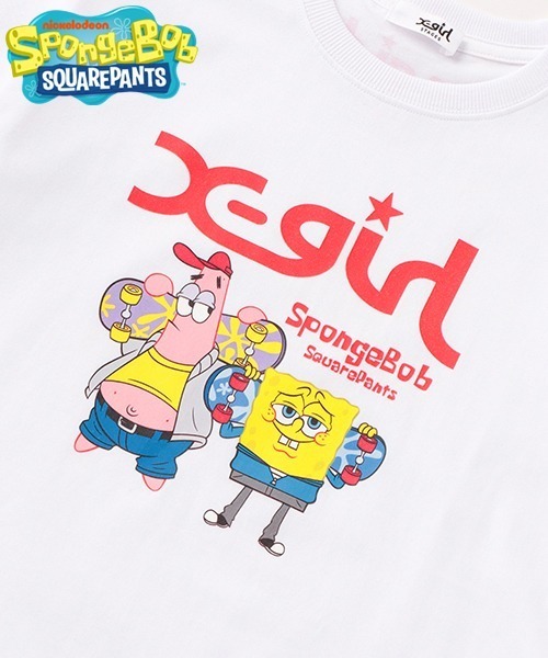 X-girl Stages（エックスガールステージス）の「【コラボ】スポンジボブスケボー半袖Tシャツ（Tシャツ/カットソー・キッズ・ブラック/ホワイト・120cm/130cm/90cm/110cm/140cm/80ｃｍ/100cm）」の14枚目の写真