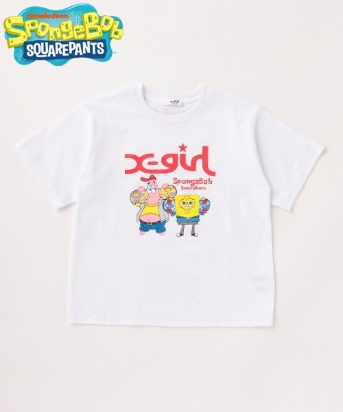 X-girl Stages（エックスガールステージス）の「【コラボ】スポンジボブスケボー半袖Tシャツ（Tシャツ/カットソー・キッズ・ブラック/ホワイト・120cm/130cm/90cm/110cm/140cm/80ｃｍ/100cm）」の9枚目の写真