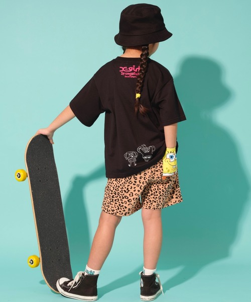 X-girl Stages（エックスガールステージス）の「【コラボ】スポンジボブスケボー半袖Tシャツ（Tシャツ/カットソー・キッズ・ブラック/ホワイト・120cm/130cm/90cm/110cm/140cm/80ｃｍ/100cm）」の8枚目の写真