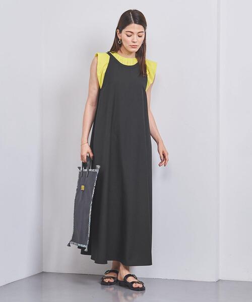 【美品】ユナイテッドアローズ　ブラック　キャミワンピース セール】＜MARW UNITED ARROWS＞シアサッカー キャミソール