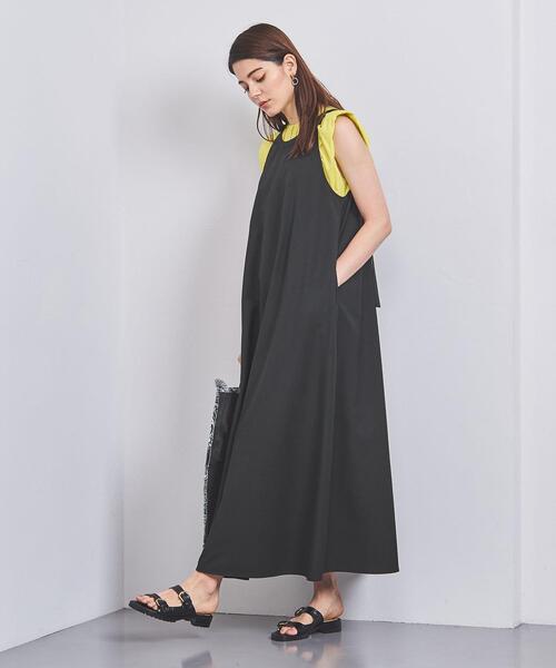 極美品 ユナイテッドアローズ ティアード キャミソール ワンピース 黒 38 極美品 ユナイテッドアローズ ティアード キャミソール