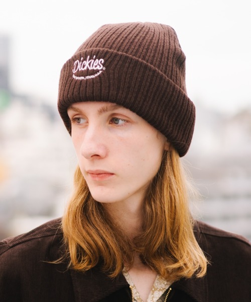 Dickies（ディッキーズ）の「Dickies EMB ニットワッチ/ロゴ/ニット帽/フリーサイズ/帽子/キャップ/ディッキーズ（ニットキャップ/ビーニー・メンズ・ブラウン/ネイビー/オフホワイト/ブラック・FREE）」の3枚目の写真