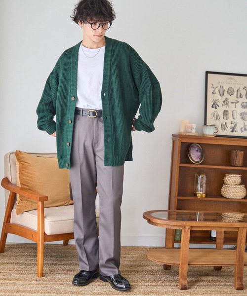 WEGO(ウィゴー)の「WEGO/ルーズフィットカーディガン(カーディガン/ボレロ・メンズ・ホワイト系その他/ブラック系その他/ダークグリーン/ブラック/ライトグレー/ブルー/ブルー系その他・LARGE/MEDIUM)」の18枚目の写真