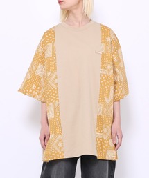 バンダナ柄切り替えTシャツ