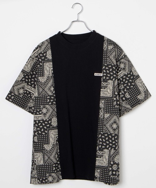 EXIEEE(イグジー)の「バンダナ柄切り替えTシャツ(Tシャツ/カットソー・レディース・ベージュ/ブラック・SMALL/MEDIUM/LARGE)」の6枚目の写真