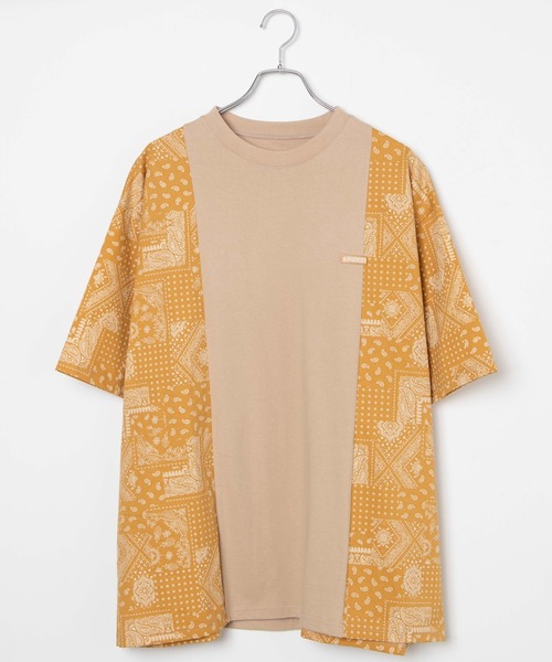 EXIEEE(イグジー)の「バンダナ柄切り替えTシャツ(Tシャツ/カットソー・レディース・ベージュ/ブラック・SMALL/MEDIUM/LARGE)」の3枚目の写真
