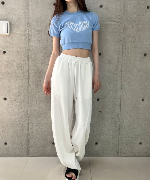 GLAMOROUS JANE ニット セーター ハート型ロゴジャガード半袖