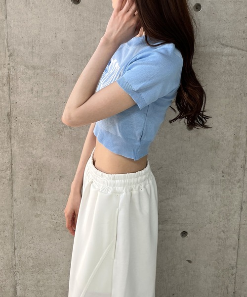 GLAMOROUS JANE ニット セーター ハート型ロゴジャガード半袖