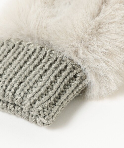 Ray BEAMS(レイビームス)の「Ray BEAMS / フェイクファー レッキス ハンドウォーマー(手袋・レディース・グリーン/ライトグレー・ONE SIZE)」の11枚目の写真
