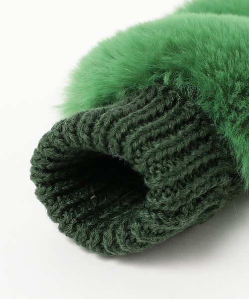 Ray BEAMS(レイビームス)の「Ray BEAMS / フェイクファー レッキス ハンドウォーマー(手袋・レディース・グリーン/ライトグレー・ONE SIZE)」の15枚目の写真