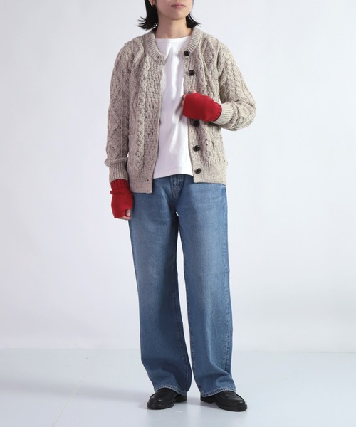 HIGHLAND 2000（ハイランドトゥーサウザンド）の「[ HIGHLAND2000 ] KNIT MITTEN / ミラノウール ミトングローブ（手袋・レディース・レッド/ブラック/アイボリー・FREE）」の9枚目の写真