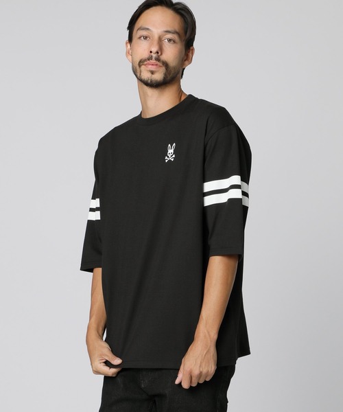 Psycho Bunny（サイコバニー）の「[EC限定]スリーブライン ビッグシルエット Tシャツ（Tシャツ/カットソー・メンズ・ブラック/グレイッシュベージュ/ホワイト・SMALL/MEDIUM/LARGE/X-LARGE）」の3枚目の写真