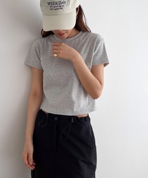 CANAL JEAN | El mar(エルマール) サーマルクロップド半袖Tシャツ(Tシャツ/カットソー)