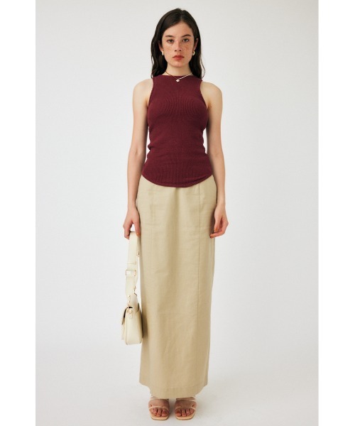 MOUSSY(マウジー)の「OPEN BACK MIDDLE NECK トップス(タンクトップ・レディース・ベージュ/ブラック/マジェンタ・FREE)」の8枚目の写真