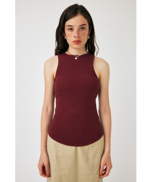 MOUSSY(マウジー)の「OPEN BACK MIDDLE NECK トップス(タンクトップ・レディース・ベージュ/ブラック/マジェンタ・FREE)」の12枚目の写真
