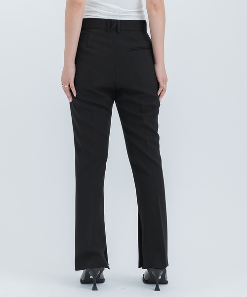 STUDIOUS（ステュディオス）の「【STUDIOUS/ステュディオス】スリットフレアパンツ/セットアップ対応/スーパーストレッチ/美脚/脚長（スラックス・レディース・ブラック/ライトグレー系1・1/2/3）」の9枚目の写真