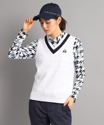 adabat | メッシュ調 Vネックニットベスト(ベスト)