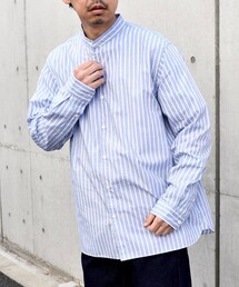 SHIPS any | SHIPS any: ストライプ / ソリッド リラックス バンドカラー シャツ 24SS◇(シャツ/ブラウス)