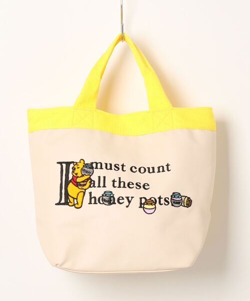 Disney(ディズニー)の「Disney POOH ミニトートバッグ(トートバッグ・レディース・ホワイト×ブルー/ホワイト×レッド/ホワイト×イエロー・FREE)」の3枚目の写真